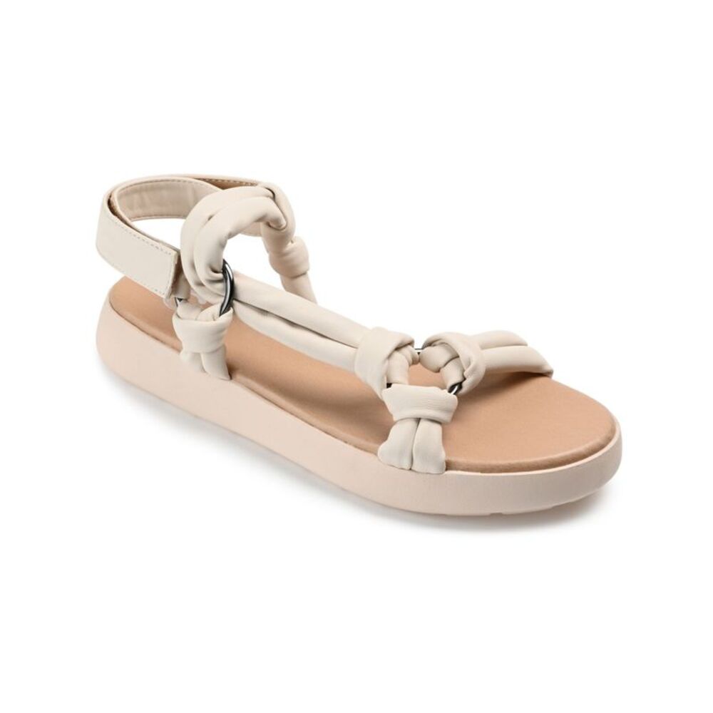 JOURNEE COLLECTION Womens Beige Marri Open Toe Wedge Slingback Sandal 10 M